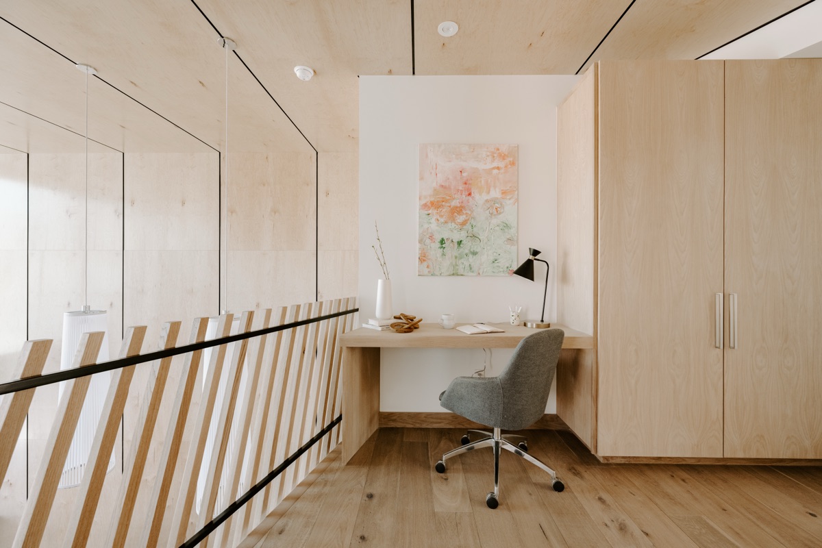 Beautifully styled home office with natural light and modern design