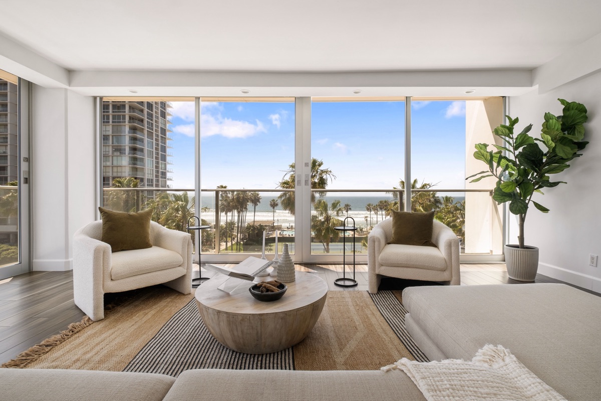 Staged oceanview condo